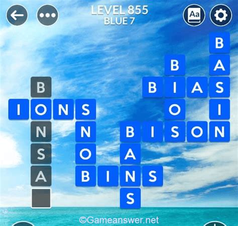 Wordscapes Level 855 Answers [ Blue 7, Ocean] .